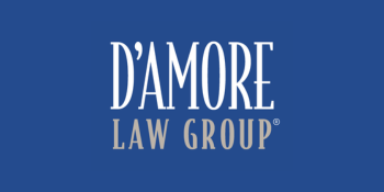 D'AMORE LAW GROUP logo on a blue background