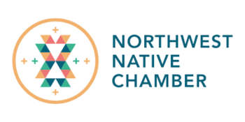 Logo for Northwest Native Chamber featuring a geometric design within a circle and the text _Northwest Native Chamber