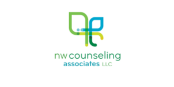 NW Counseling Associates LLC logo with abstract green, blue, and yellow design above text