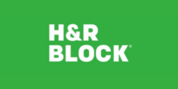 The H&R Block logo in white text on a green background