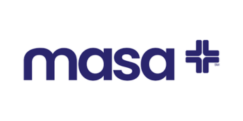 The logo for Masa, which consists of the word _masa_ in dark blue lettering followed by a stylized plus sign symbol also in dark blue