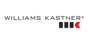 The logo for Williams Kastner, which includes the company name in black text and a graphic of three black vertical rectangles next to a red chevron shape