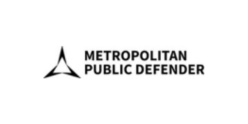 The logo for the Metropolitan Public Defender, featuring a triangular symbol next to the text _METROPOLITAN PUBLIC DEFENDER